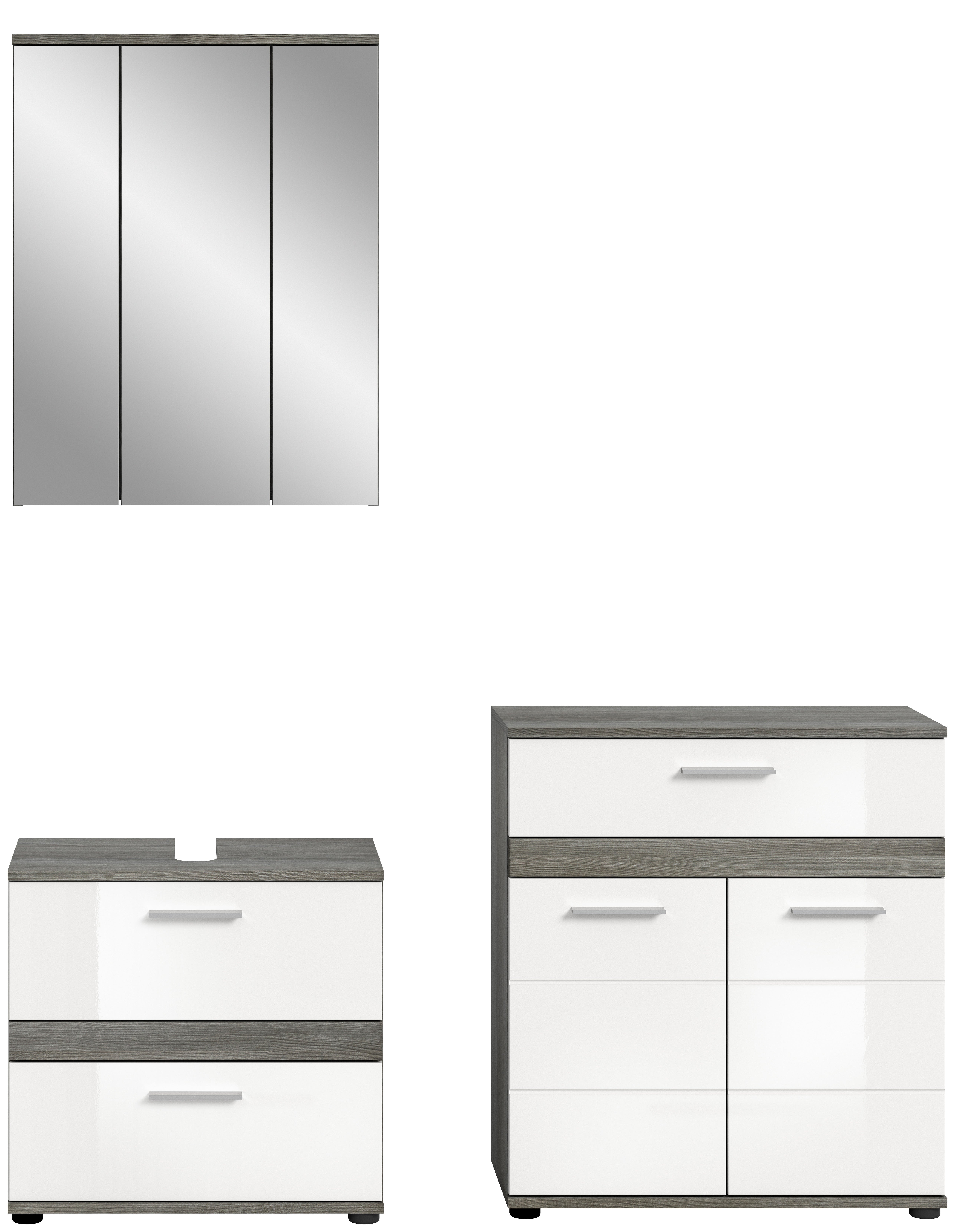Blake zestaw mebli łazienkowych B6 biały połysk, szary.