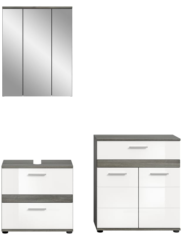 Blake zestaw mebli łazienkowych B6 biały połysk, szary.