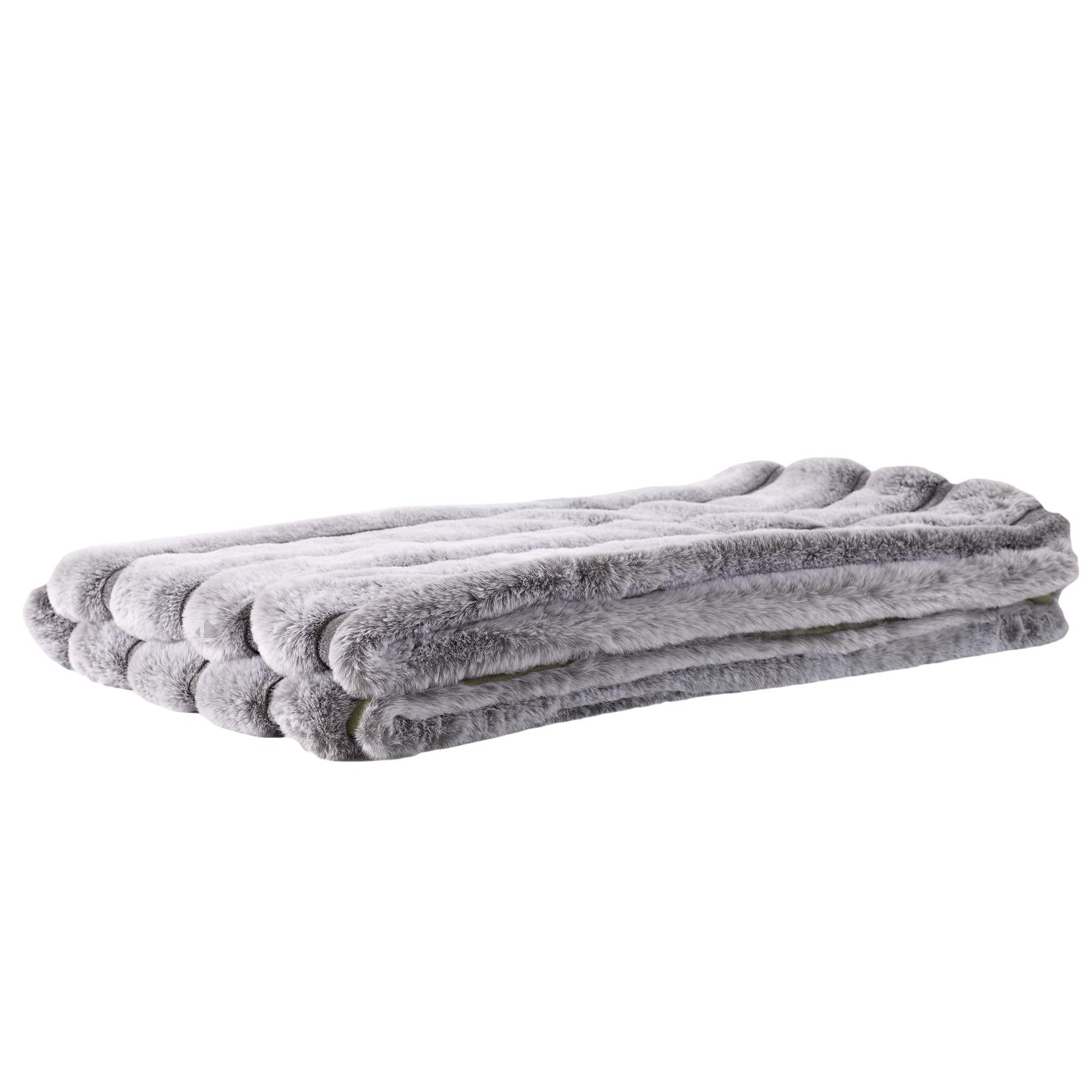 Plaid en fausse fourrure collection SAMUEL 120x150 cm à rayures gris - 3