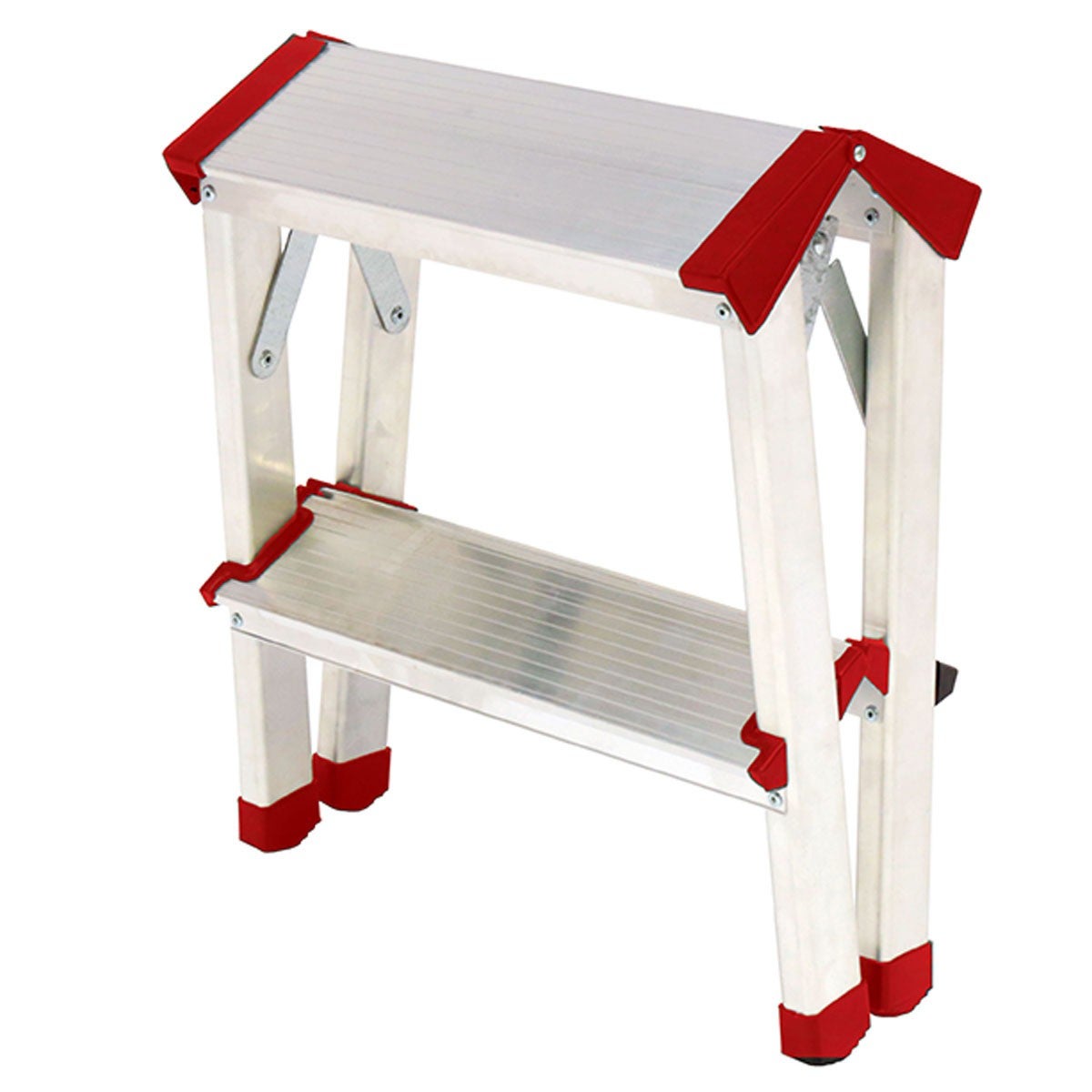 Scaletta 2 Gradini Pieghevole In Alluminio MISCOOS - Scala Domestica Antiscivolo, Portata 150 Kg - Leggera, Compatta E Facile Da Riporre