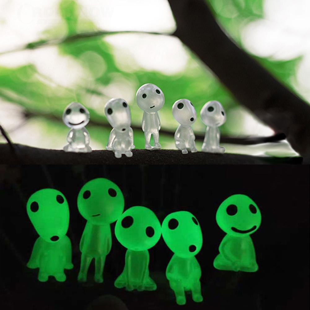 20 Pcs Glow in the Dark Arbre Elfes Alien Decor, Miniature Kit Fantôme Lumineux pour Micro Paysage Halloween Jardin Décor, Vert - 3