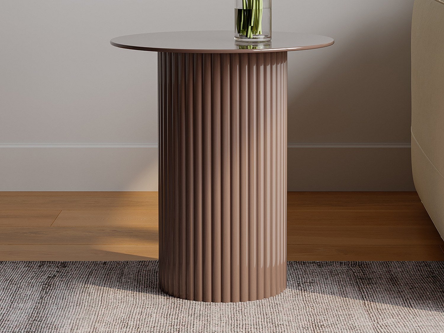 Stolik dostawiany z metalu - Beżowy - SUADA