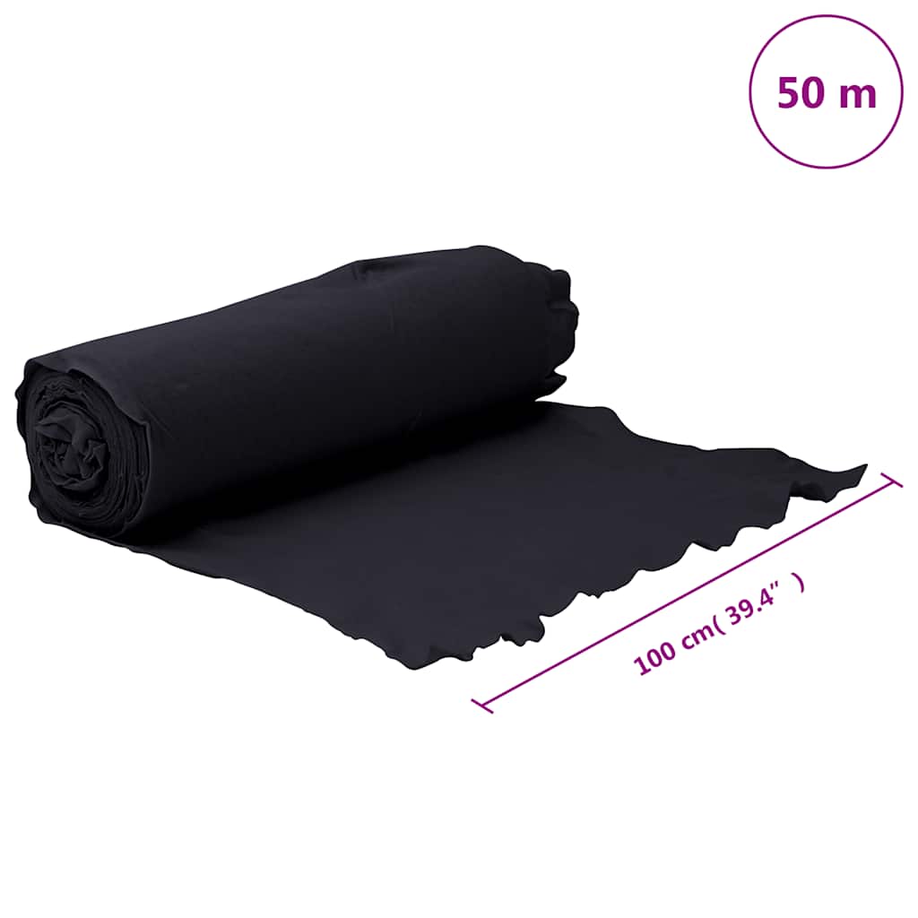 Membrane géotextile noir 1 x 50 m fibre de polyester - 9