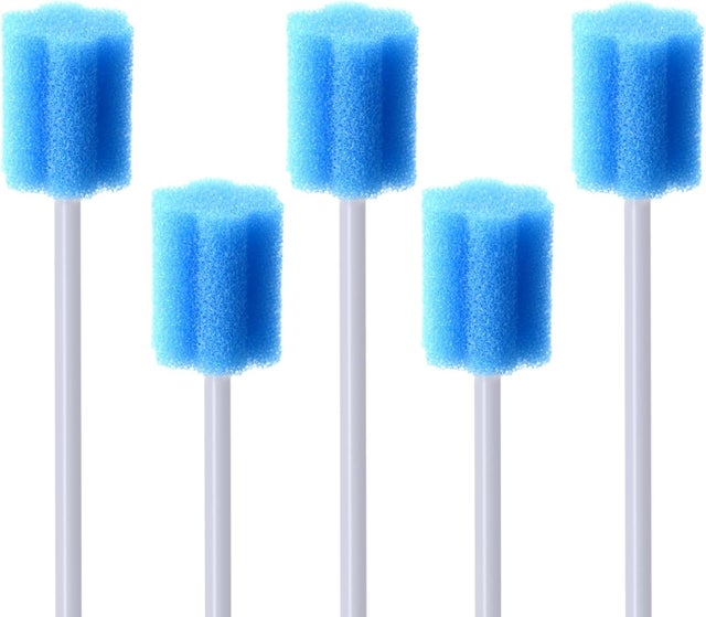 Lote de 100 hisopos desechables de esponja para la limpieza bucal: esponjas dentales estériles para el cuidado bucodental, esponjas de limpieza bucal