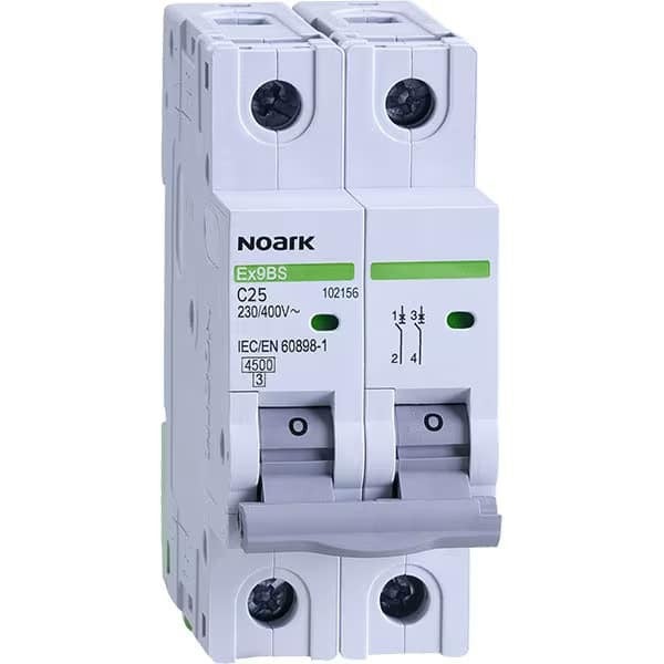 Siguranță automată, 2 poli, 25A, Noark, gri / 110088