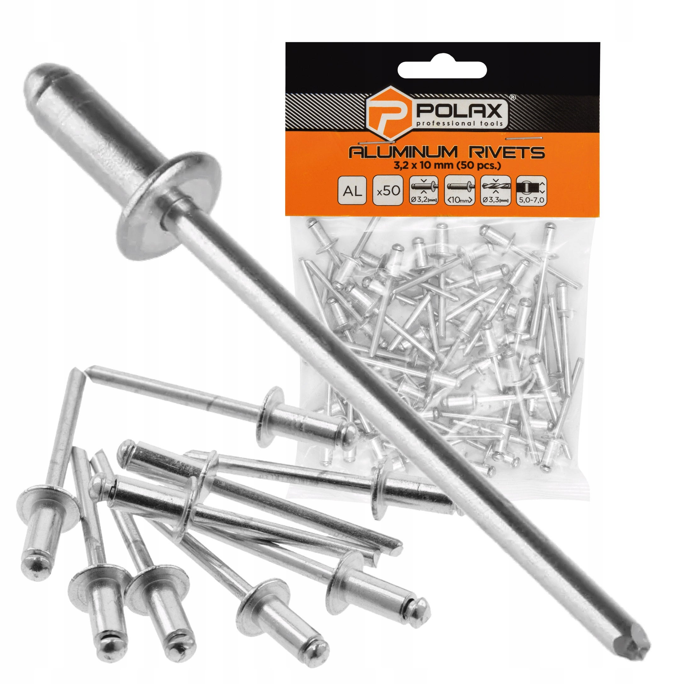 Nity zrywalne aluminiowe 3.2 х 10 mm (50 szt.)