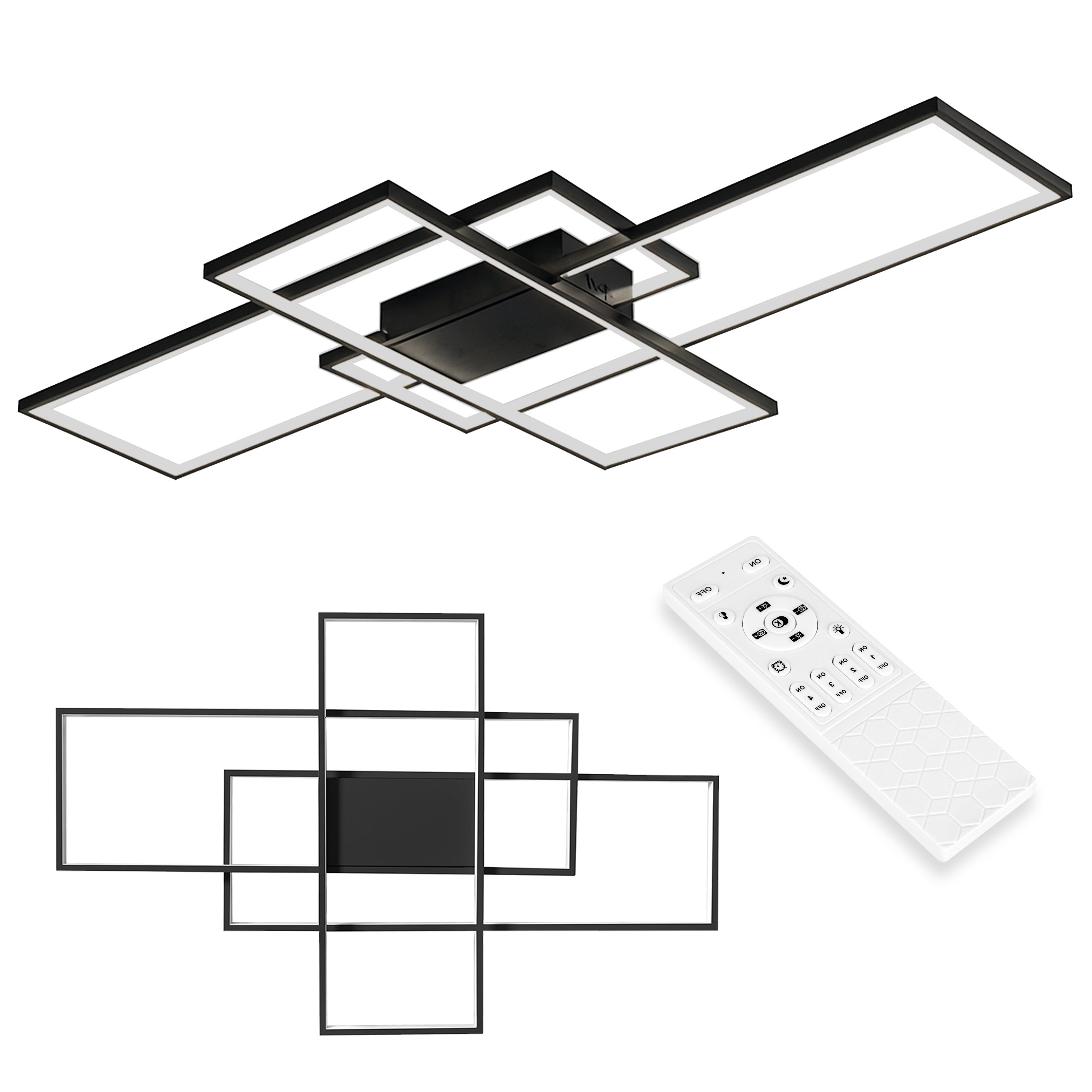 Żyrandol LED Galaxis Pegaz 130W 105x50 cm regulacja + pilot czarny MasterLED