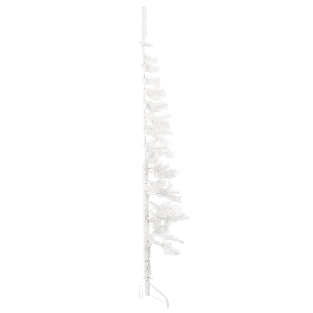 Meia árvore de Natal artificial com suporte branco 120 cm - COMFORTXL - 3