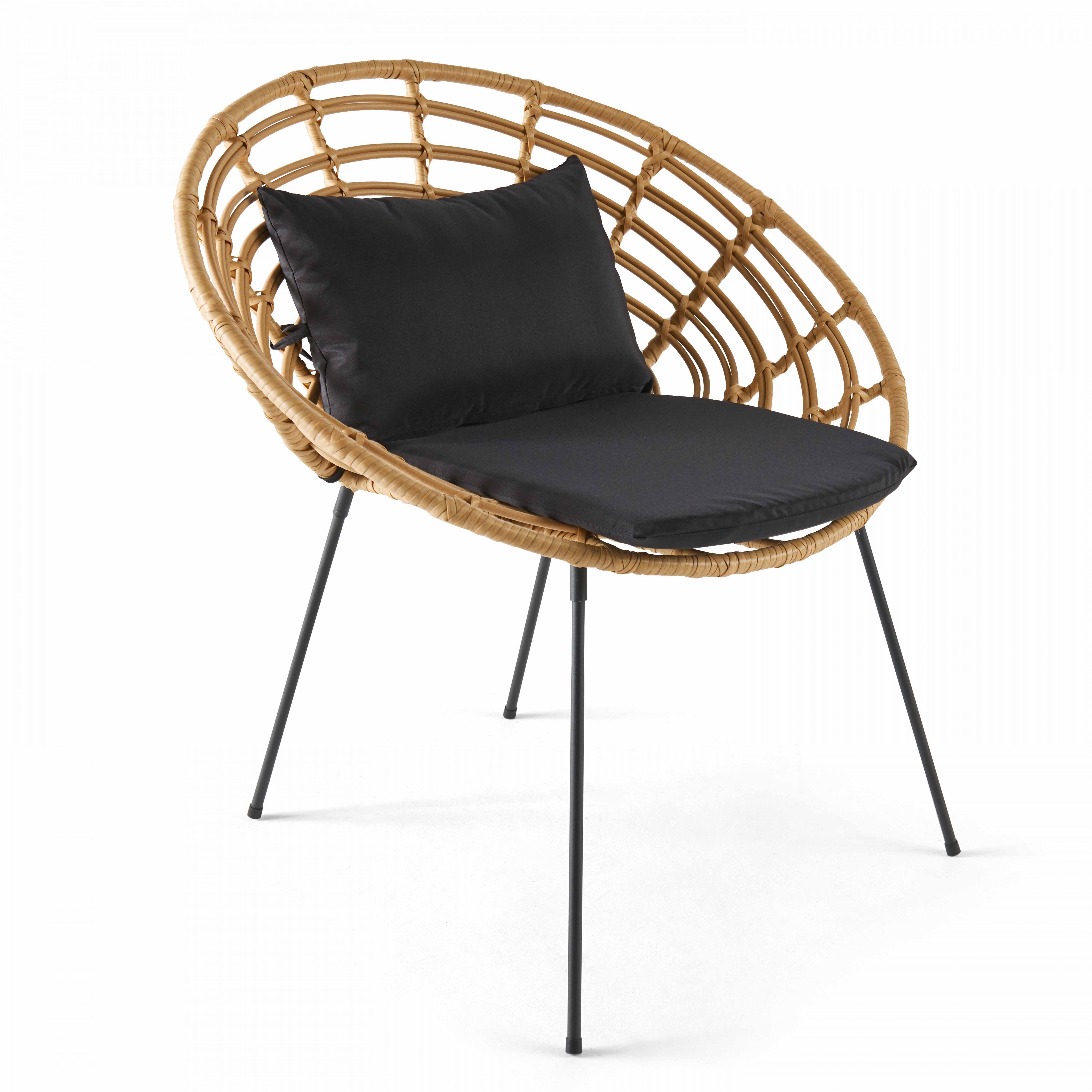 Lot de 2 fauteuils de jardin rond en résine tressée - 4