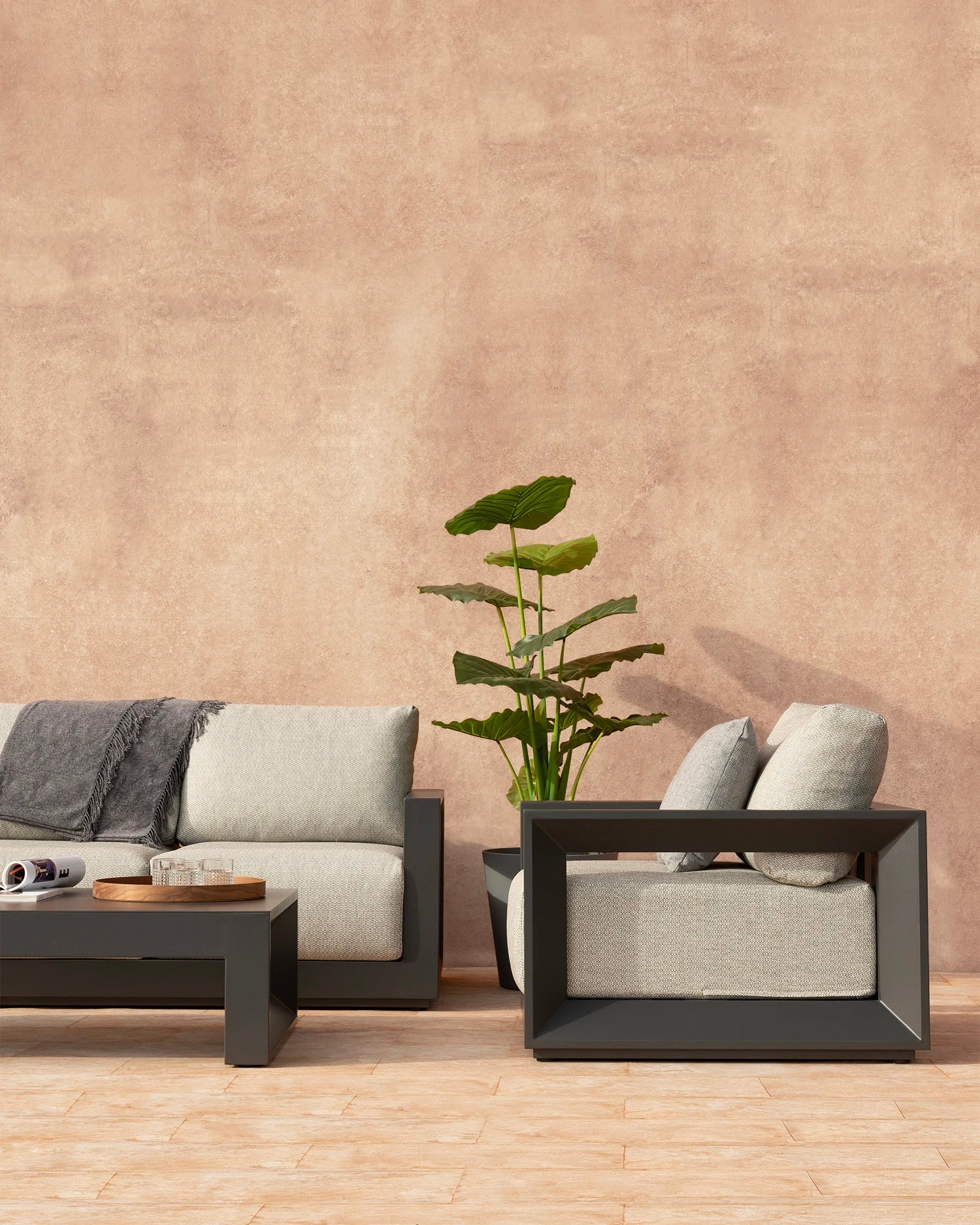 Sofa 3 lugares aluminio antracite - San Francisco - 2