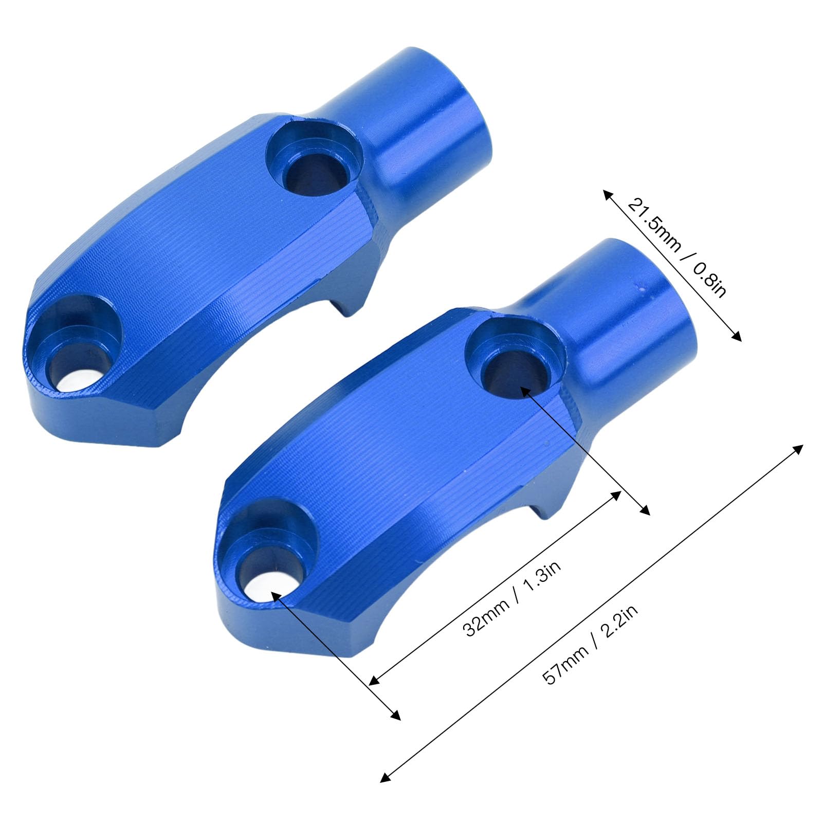 paio di supporti per specchietti moto M10 X 1,5 filettatura oraria regolabile morsetto per specchietto manubrio in ferro per F900XR G310R (blu) - 6