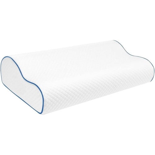 Almofada Cervical Viscoelástica, Antiácaros, Antialérgica, Respirável, Ortopédica, Forro Removível e Lavável 50x30x8/6 - 2