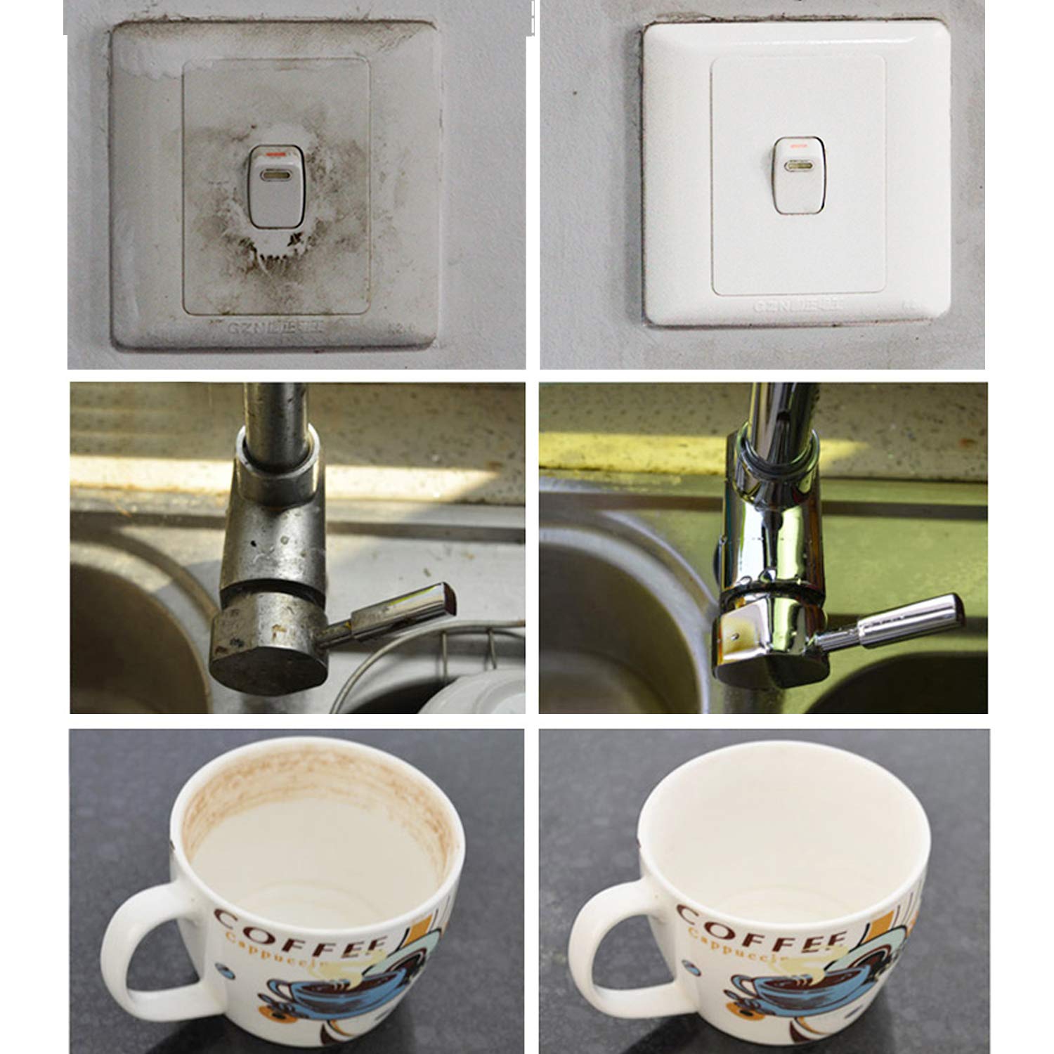 10 éponges magiques en mélamine, 10 x 6 x 2 cm, blanches, nettoyage ...