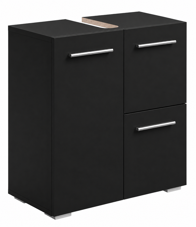 Meuble vasque Mars 60 x 30 x 60 cm - Noir mat - Meuble de salle de bain, colonne, armoire