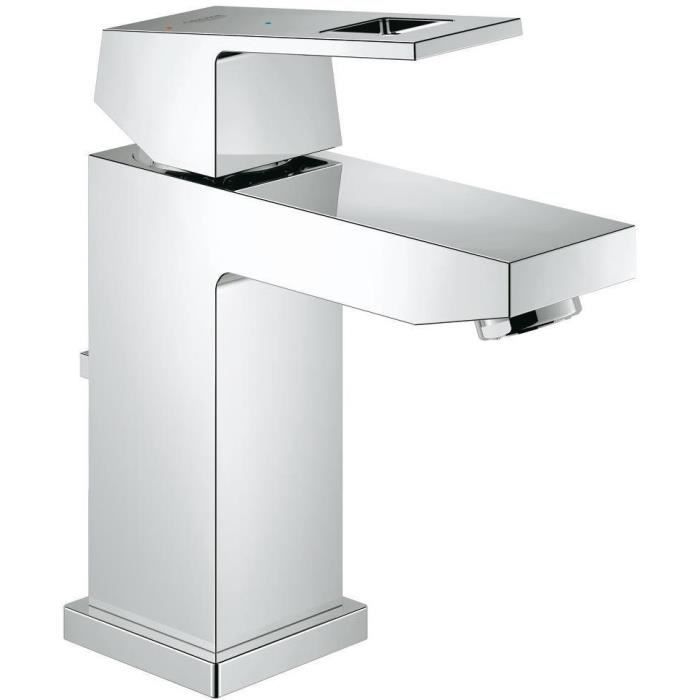 Grohe Eurocube single-lever basin mixer, S-size, drain set, 98 mm projection, EcoMode, chrome, 2339000E