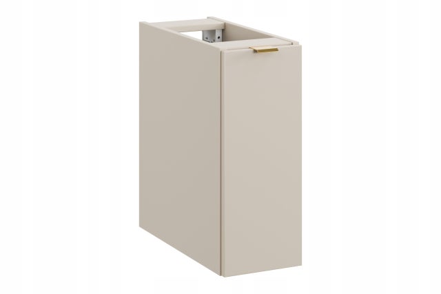 Meuble bas de salle de bain suspendu avec panier coulissant DALIA cachemire 20 cm