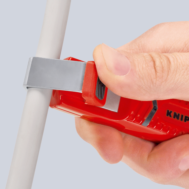 Narzędzie do ściągania izolacji KNIPEX z ostrzem prostym i hakiem oraz regulowaną głębokością cięcia