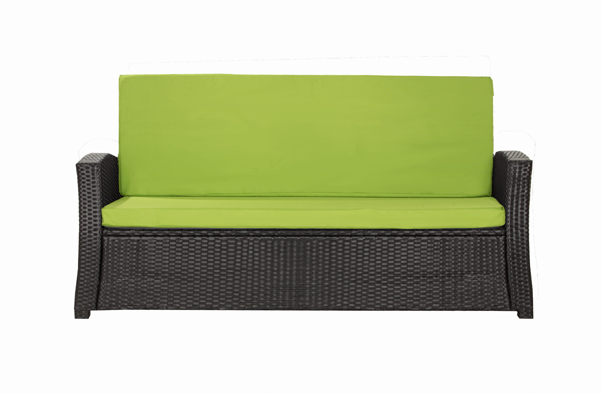 Cojines de sofá de exterior verde lima cojines de sofá de 2 plazas cojín de banco de jardín 110x60x50cm cojines para muebles de poliratán-slim