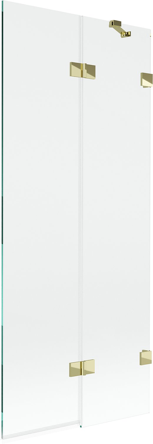 Mexen Lunar parawan nawannowy 2-skrzydłowy prawy 80 x 150 cm, transparent, złoty - 897-080-100-50-00-P