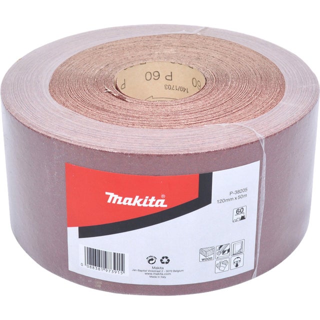 Makita Rouleau de papier abrasif 120 mm x 50 m K60 - P-38205