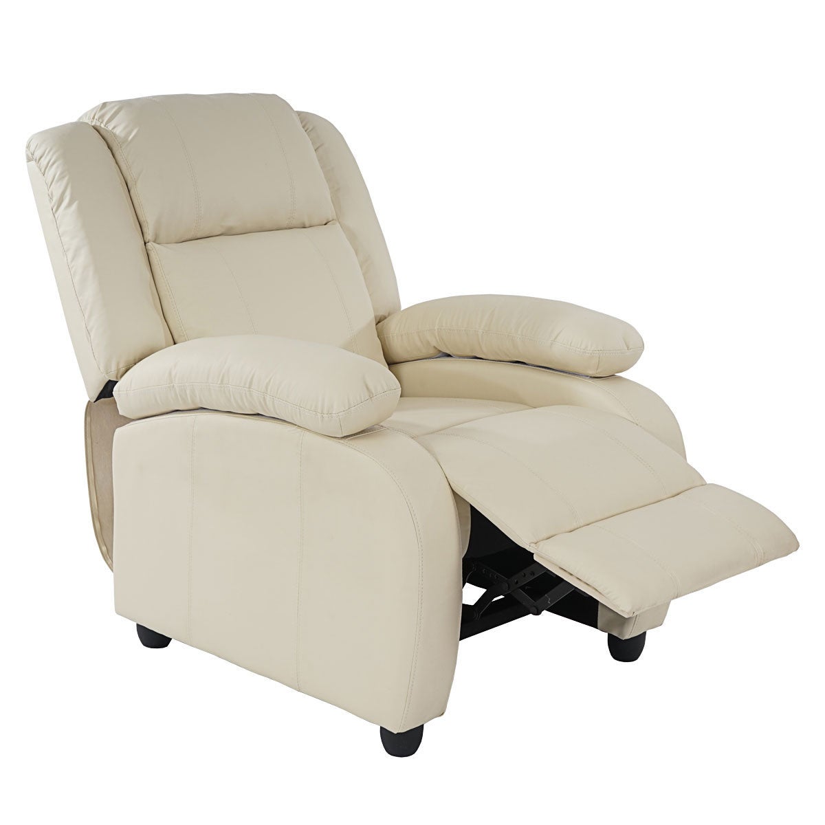 Fauteuil relax TV inclinable TV réglage du dossier et repose-pieds en synthétique crème 04_0002022 - 2