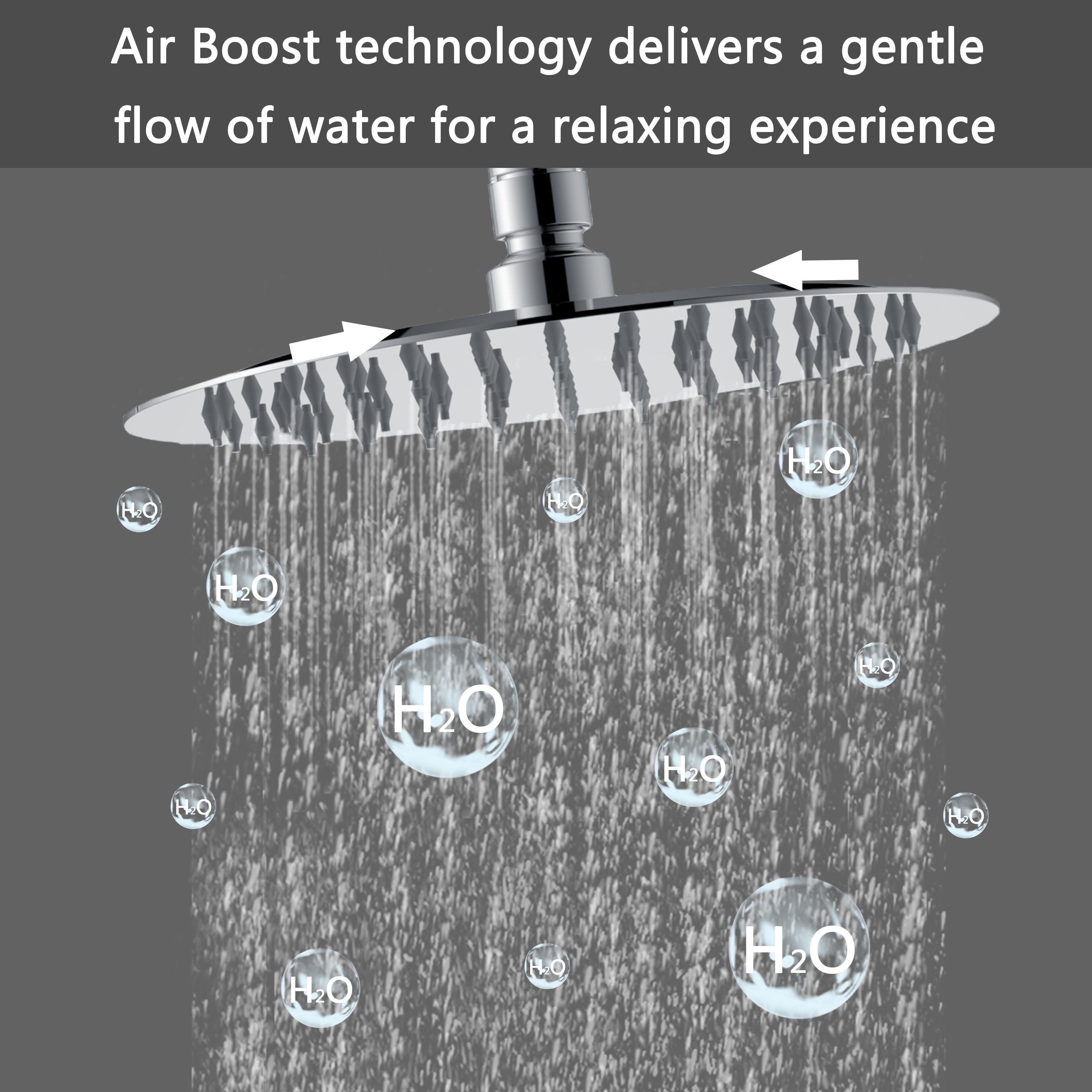 AICA Colonna doccia a ponte con soffione circolare 20x20cm, sistema doccia con miscelatore, cromato lucido - 2