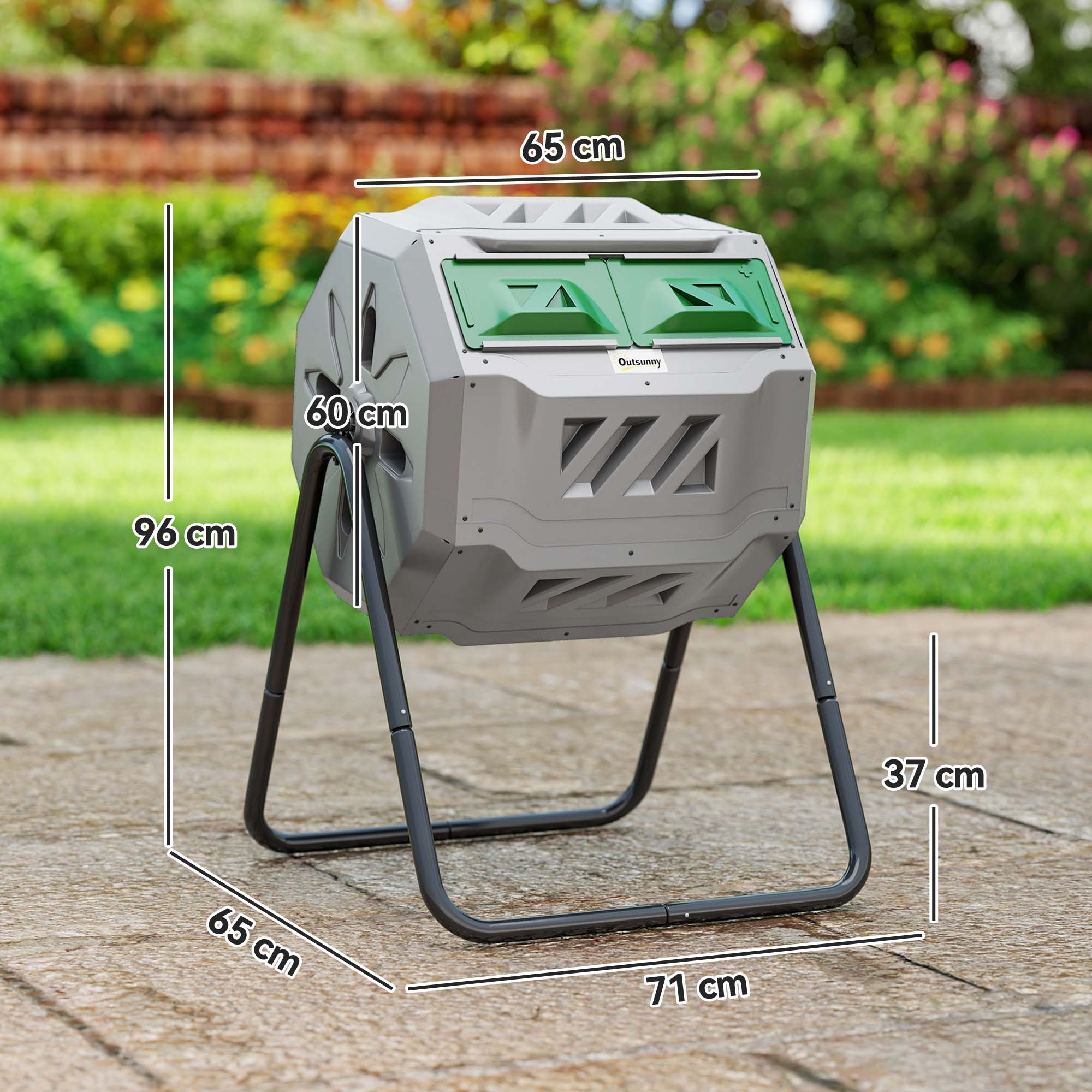 tonneau de compostage Plastique PP Outsunny - 3