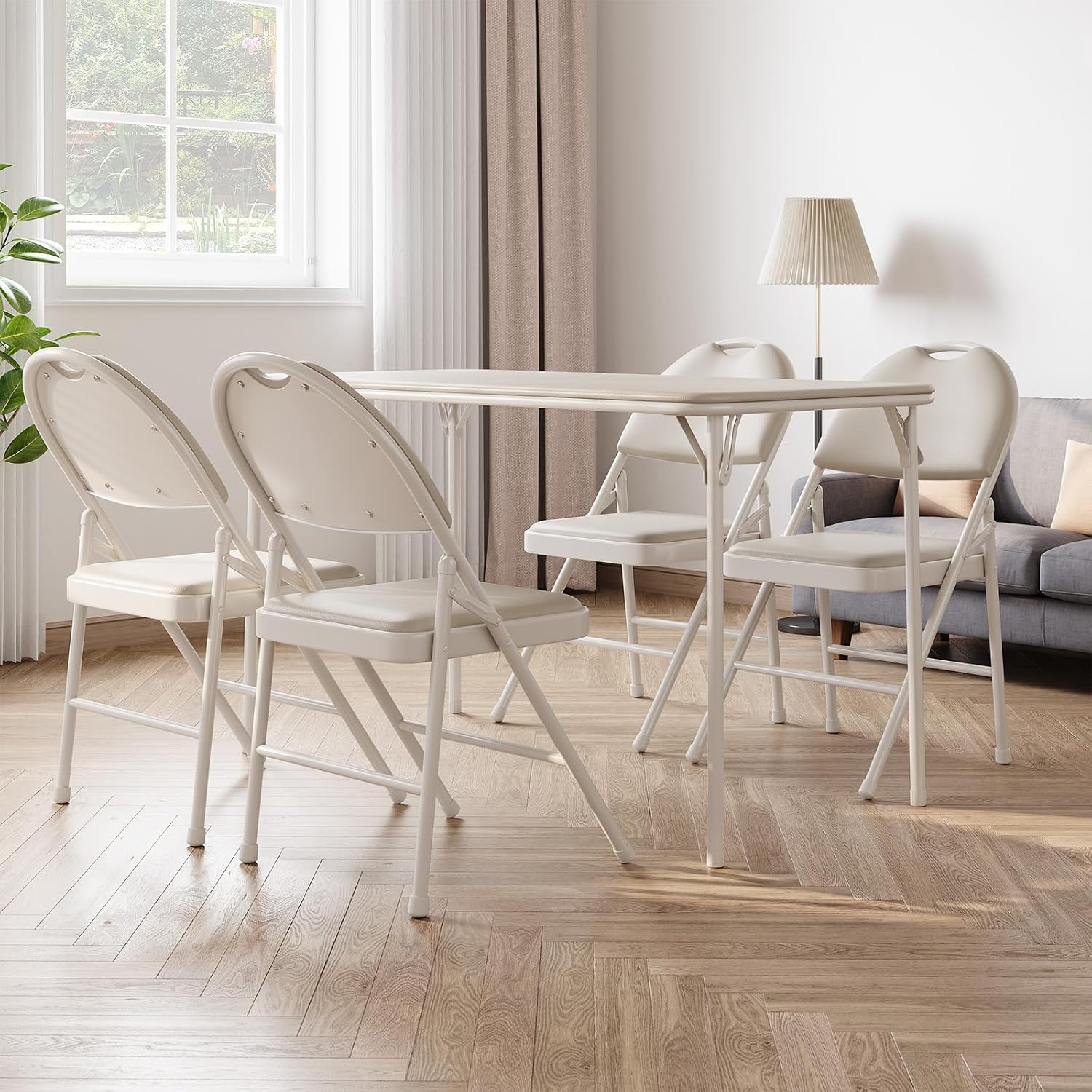 Folding Table, Foldable Card Table, Lockable Metal Leg Support | Leroy ...
