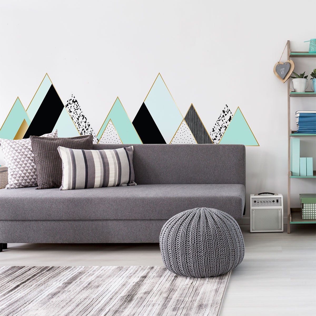 Adesivo montagna scandinavo ennedi - Sticker adesivo - adesivi murali - 95x135cm - 3