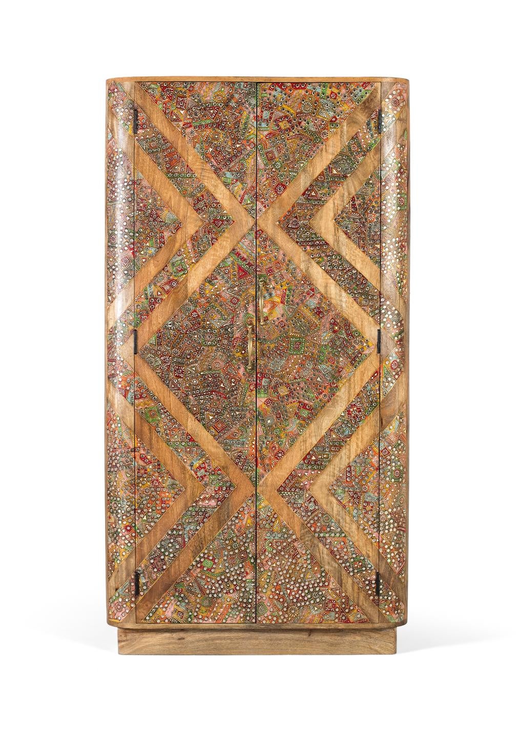 Dulap din lemn de mango 90cm stil etnic boho - 170x90x48 GINER Y COLOMER