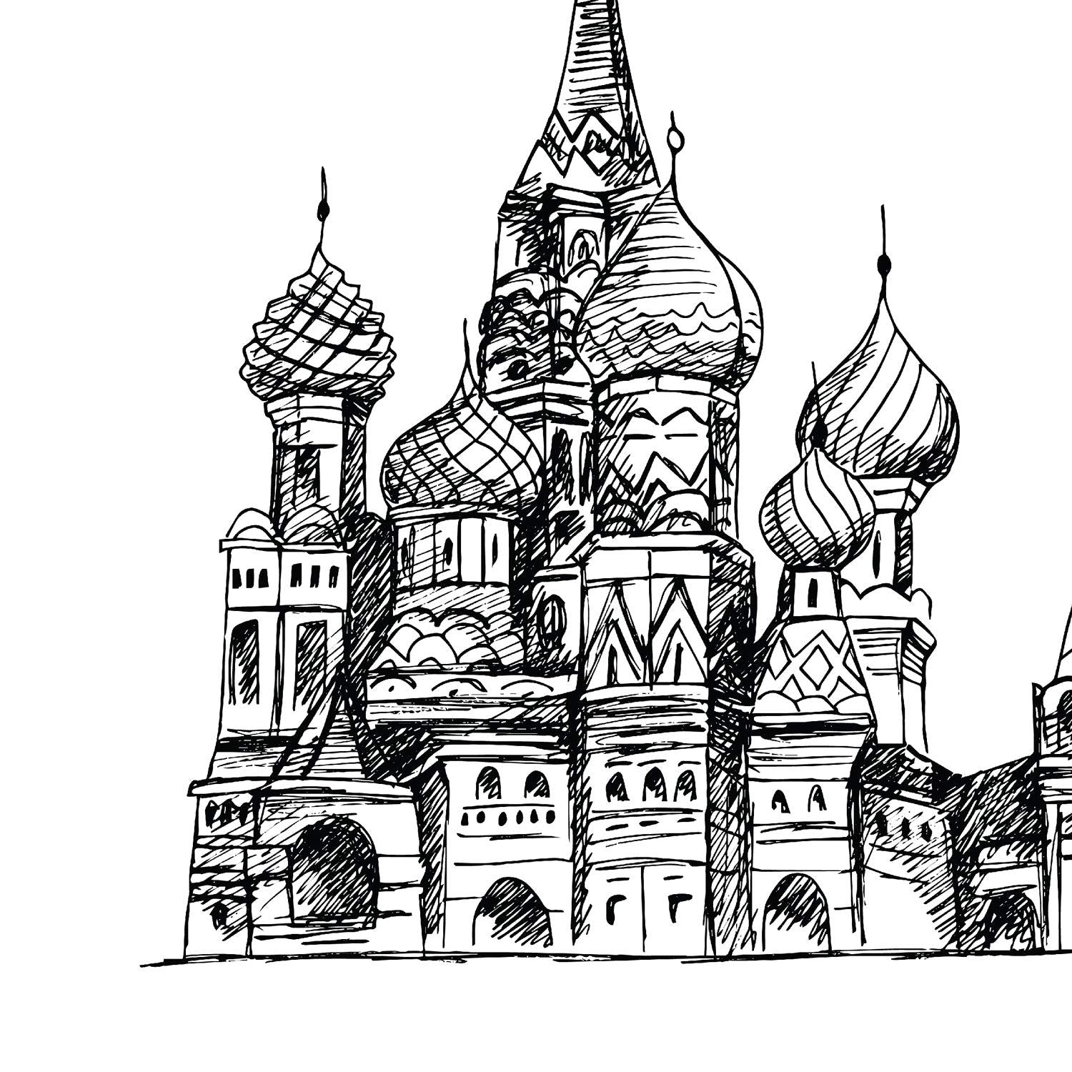 Pack de posters de paises y monumentos. mapa ciudad de moscu, monumento san basilio y mapa rusia. sin marco - a3