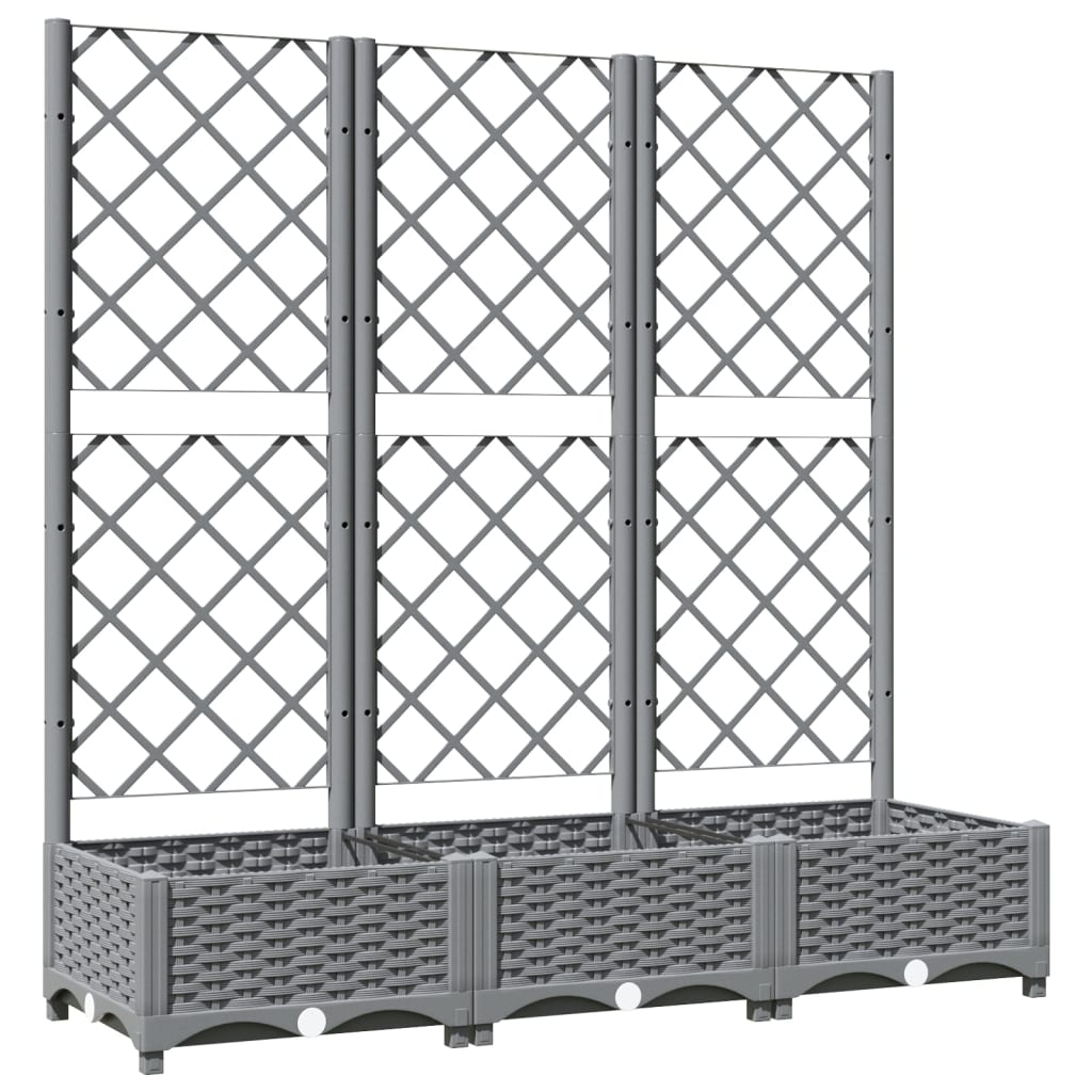 Maison Exclusive - Vaso/floreira jardim c/ treliça 120x40x121,5 cm PP cinza-claro - 2