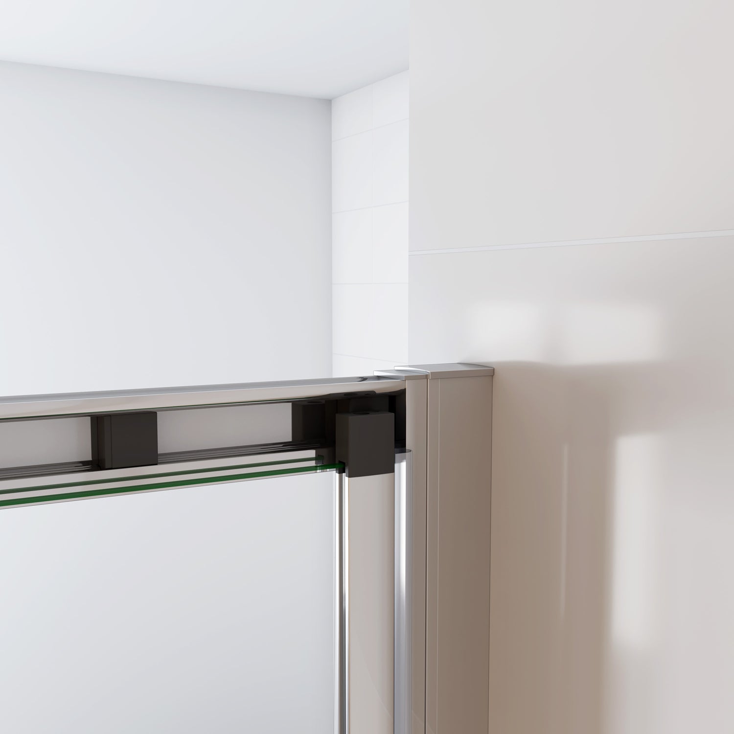 Porta a Soffietto Per Nicchia 90x185 cm in Vetro Temperato Trasparente da 5mm Ingresso Laterale Profilo Cromato - 8