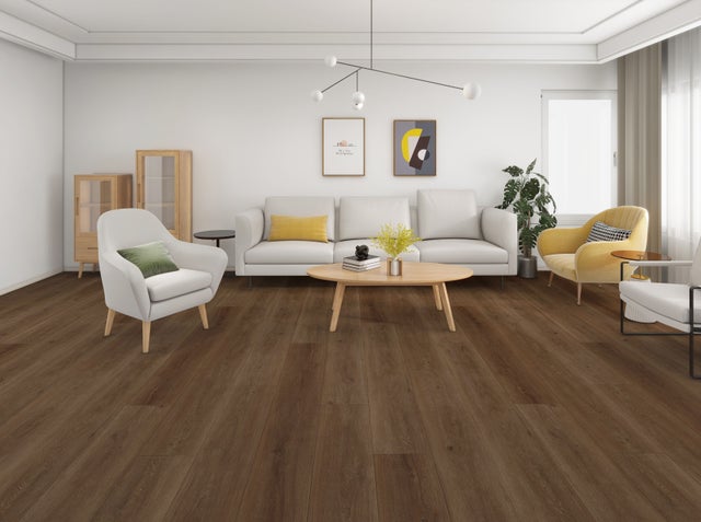 CONTESSE - Lame PVC Clipsable - CHENE BOSTON BRUN - Ep. 5,5 mm - Antibacterial & Antiscratch - bois foncé
