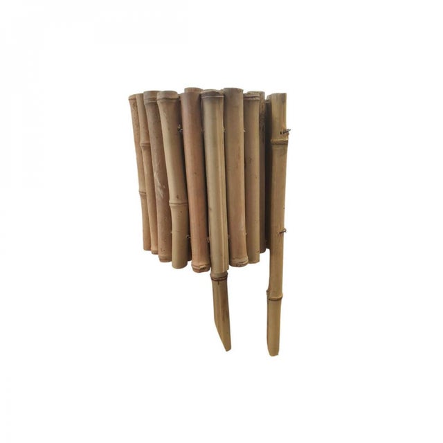 Bordure à planter, clôture de jardin flexible en bambou - 100 x 20 cm - Bois clair - Linxor