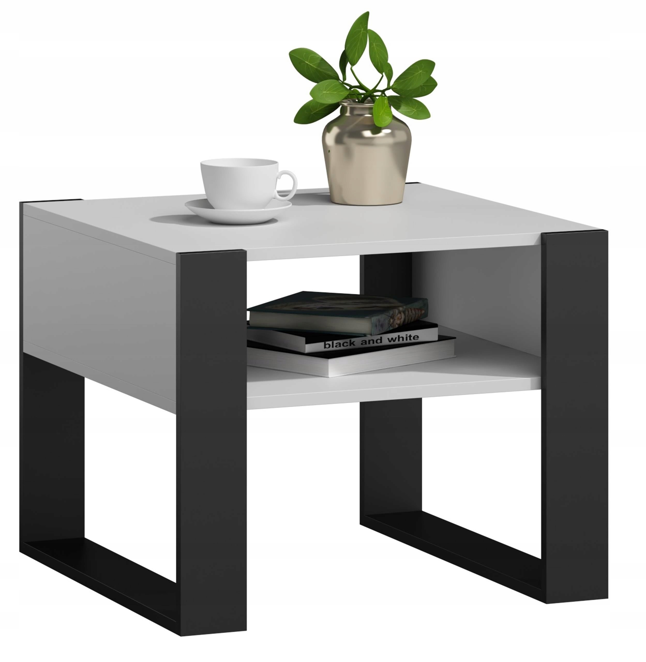 Ława stolik kawowy KAJA KWADRAT 60 biało-czarna