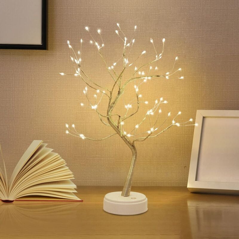 Sapin de Noël illuminé par des LED, lumière blanc chaud, éclairage réglable, 108 LED, alimentation USB/batterie. - 5