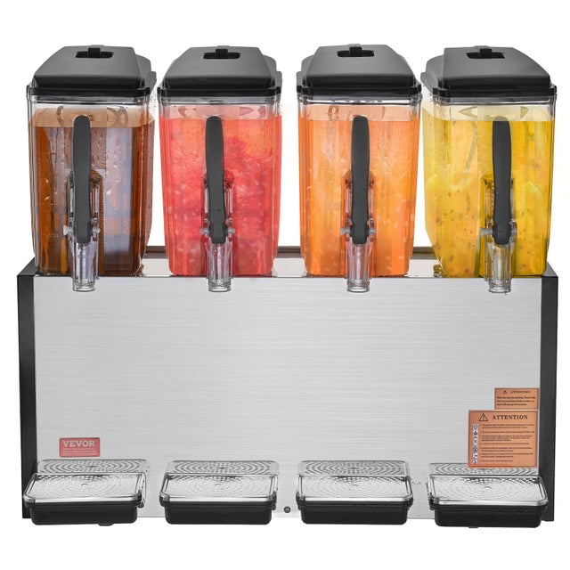 Dystrybutor napojów slushy chłodzący 4x12L 510W stalowy do baru gastronomii