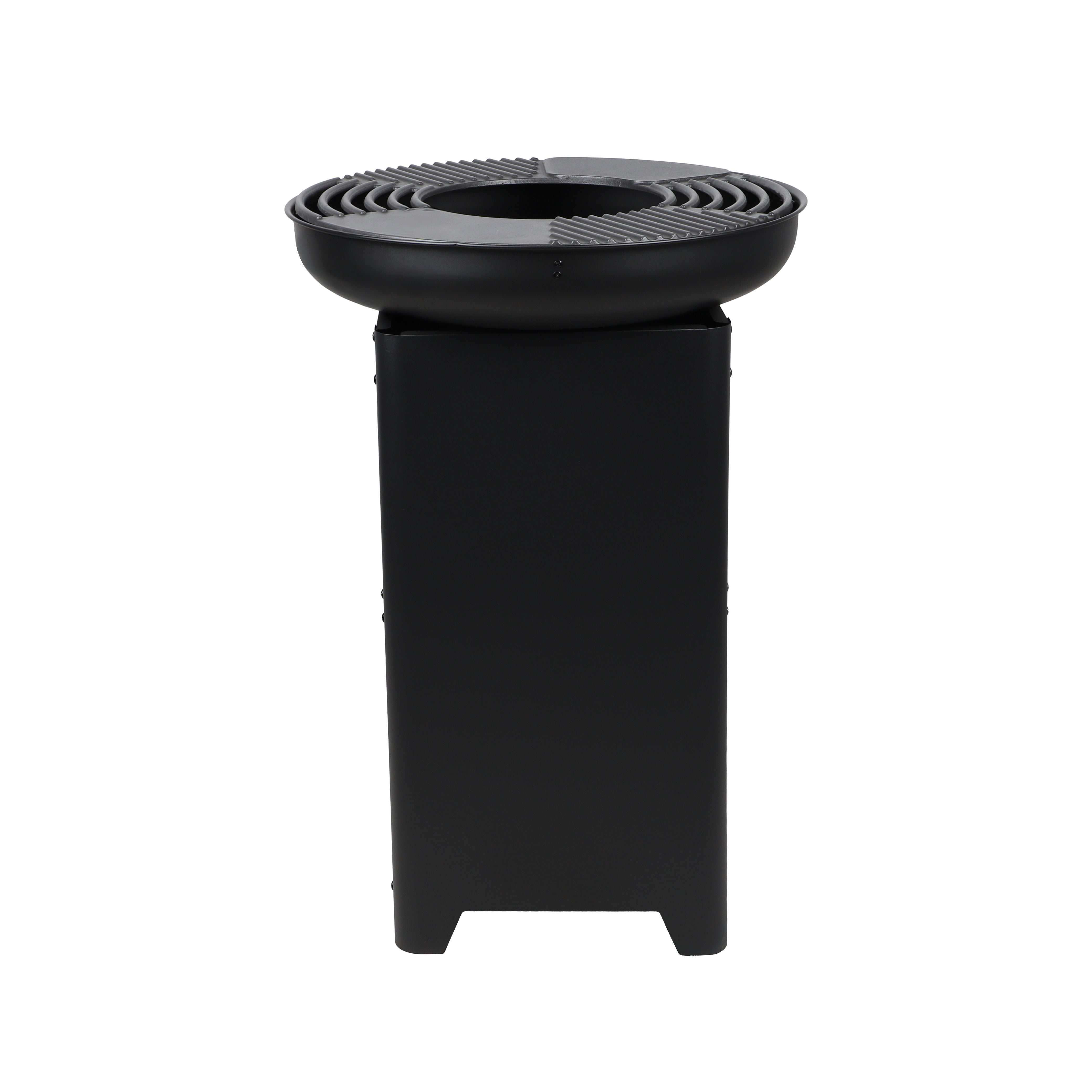 ELITE – Brasero Plancha Grill avec range-bûches – Ø61 x H90 cm – Barbecue feu de bois & charbon – Design extérieur - 8