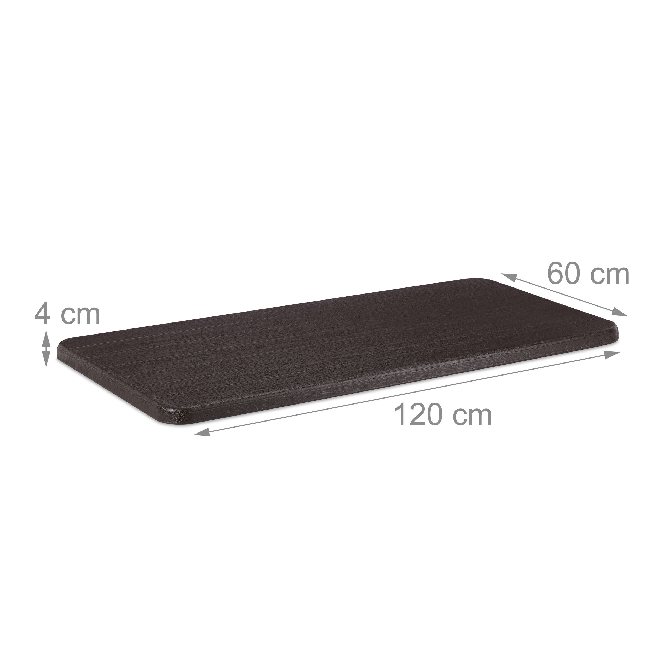Table de jardin, effet bois, table pliable rectangulaire, en plastique, métallique, balcon 74x120x60, Relaxdays - 5