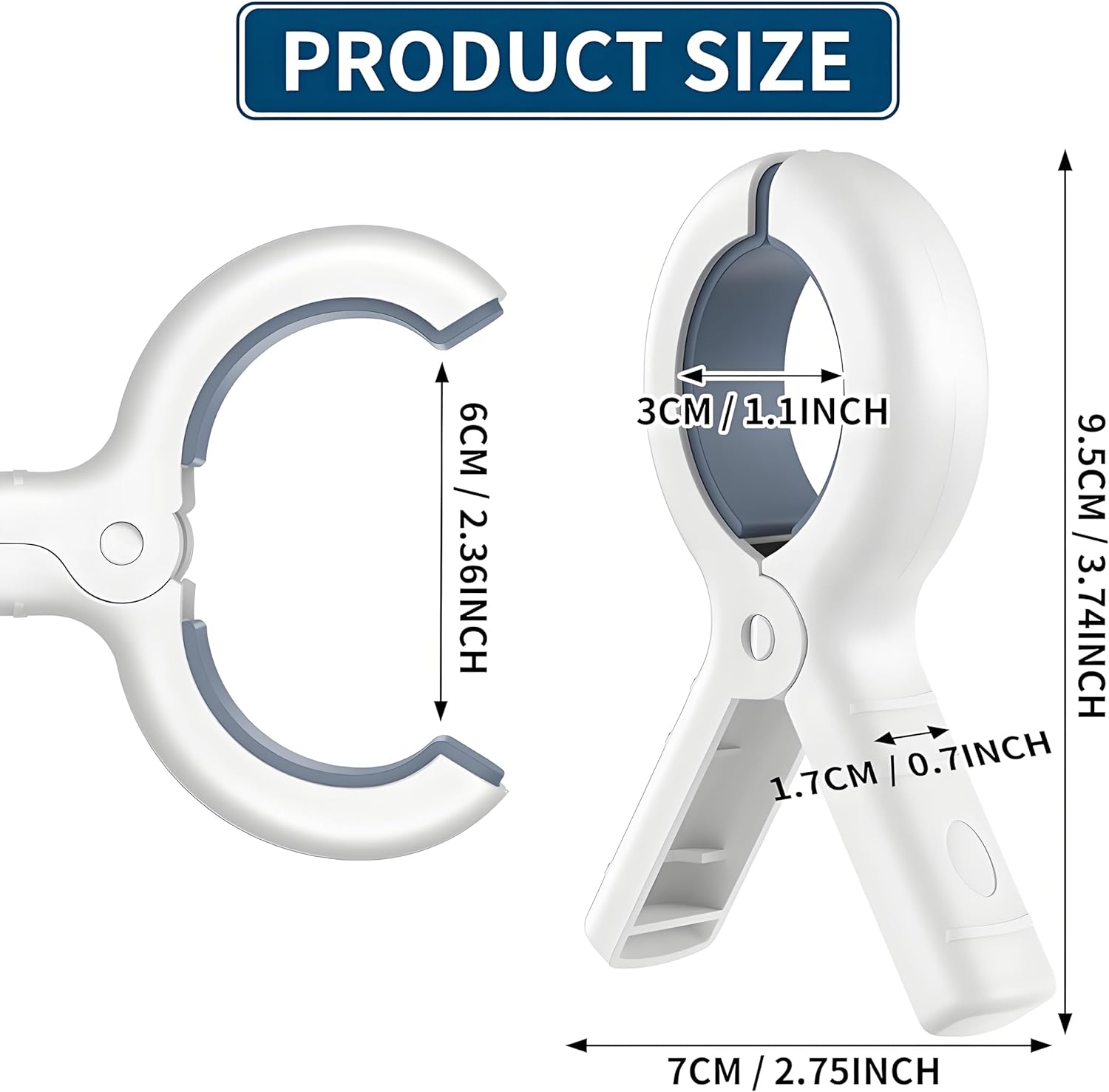 8 grandes pinces à linge, pinces à serviettes, pinces à linge à forte adhérence pour transats, buanderies, plages, piscines, jardins - 2