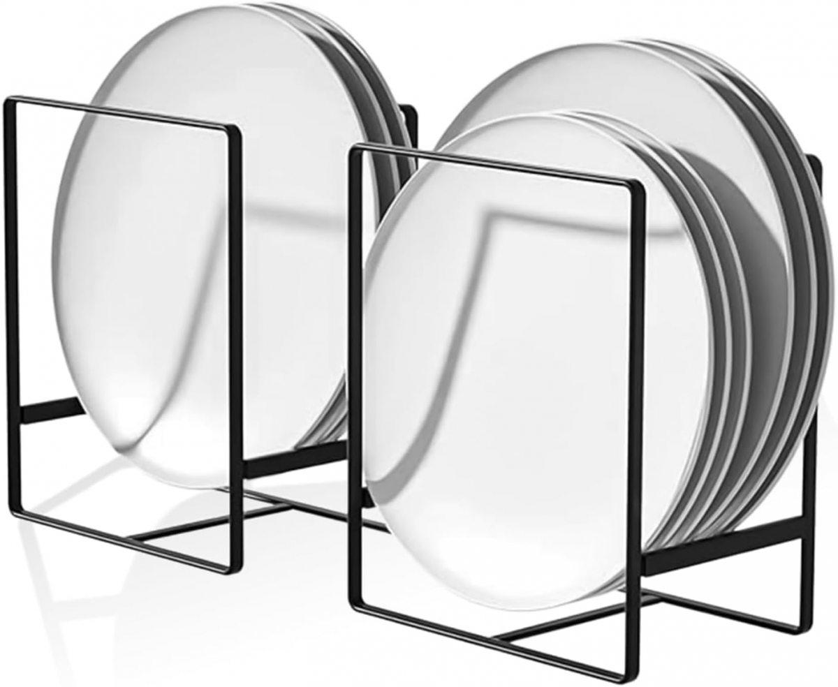 2 pièces range assiette, range assiette placard noir, support assiette ...