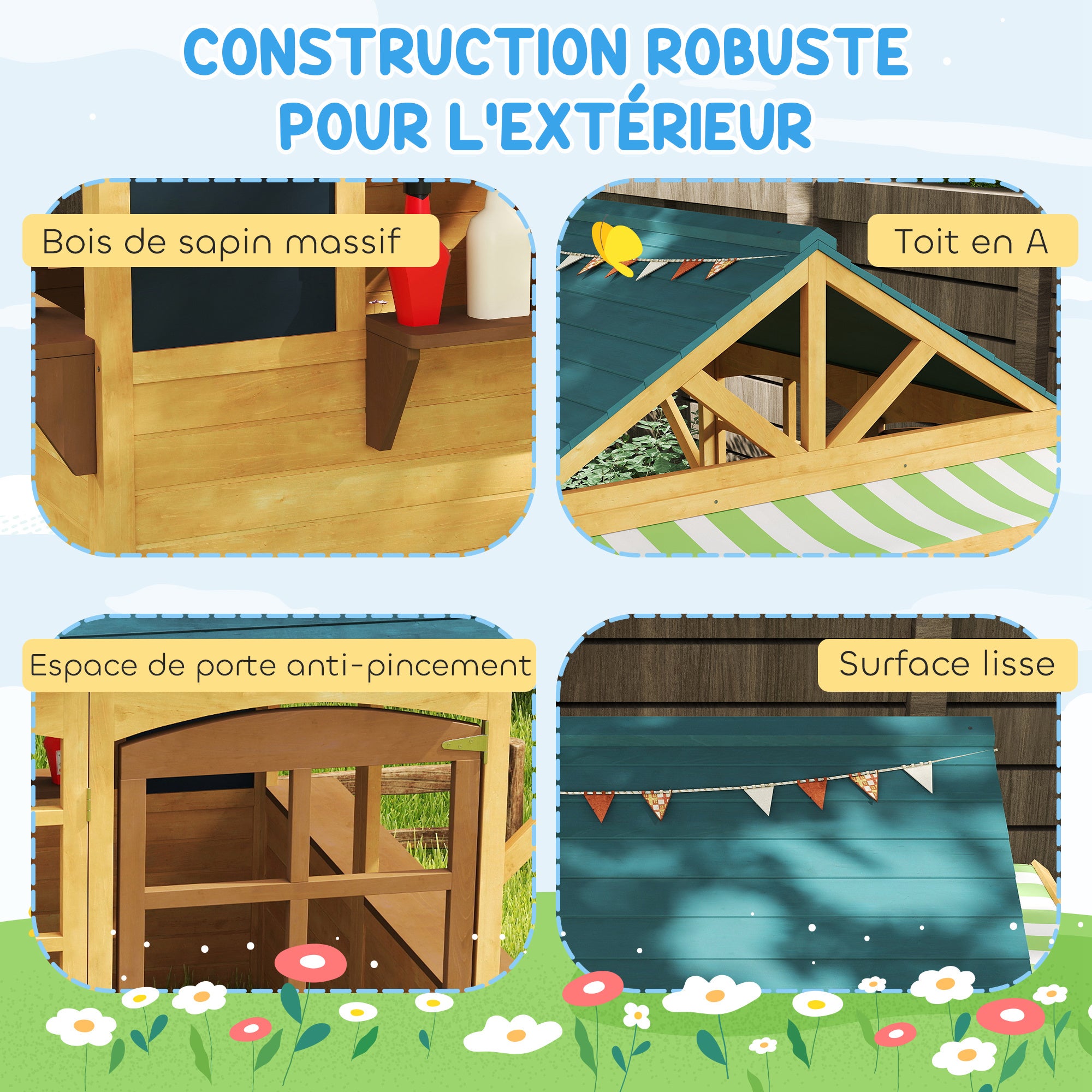 Cabane enfant extérieur Bois de sapin AIYAPLAY - 7