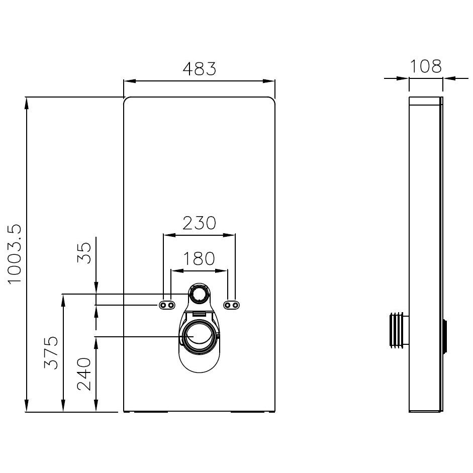 BERNSTEIN - Pack complet WC suspendu Blanc 36x55x33cm (LxPxH) + Module sanitaire Blanc 48x11x100xm (LxPxH) - Garantie 5 ans - 6