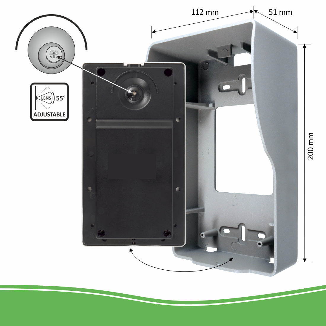 ELRO DV477W4 Interphone de Porte Vidéo 4 Familles avec écran 4 couleurs - Caméra avec Vision Nocturne - Technique 4 Fils - 16 Sonneries - Gris - 3