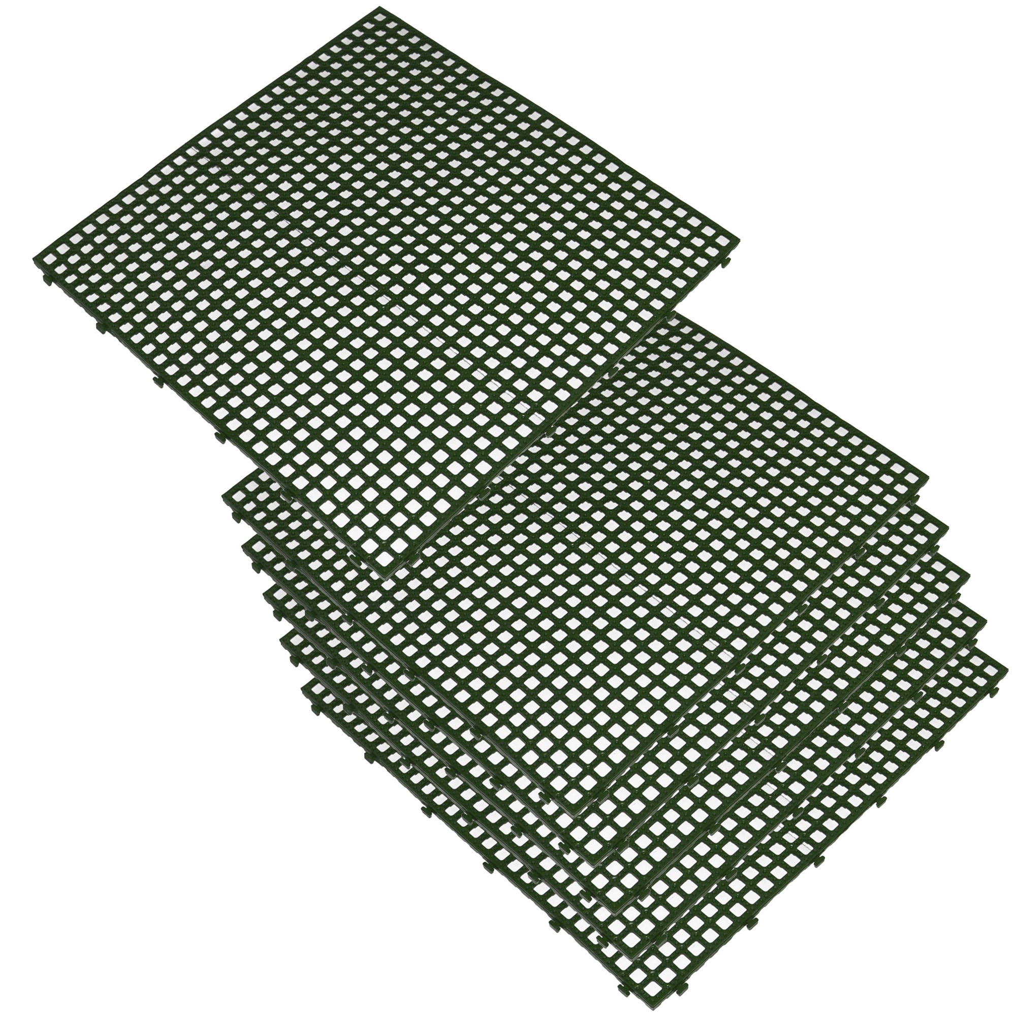 Baldosa para terraza o jardín exterior de 39x39 cm, 6 unidades. superficie 0,15 m² flextile - verde