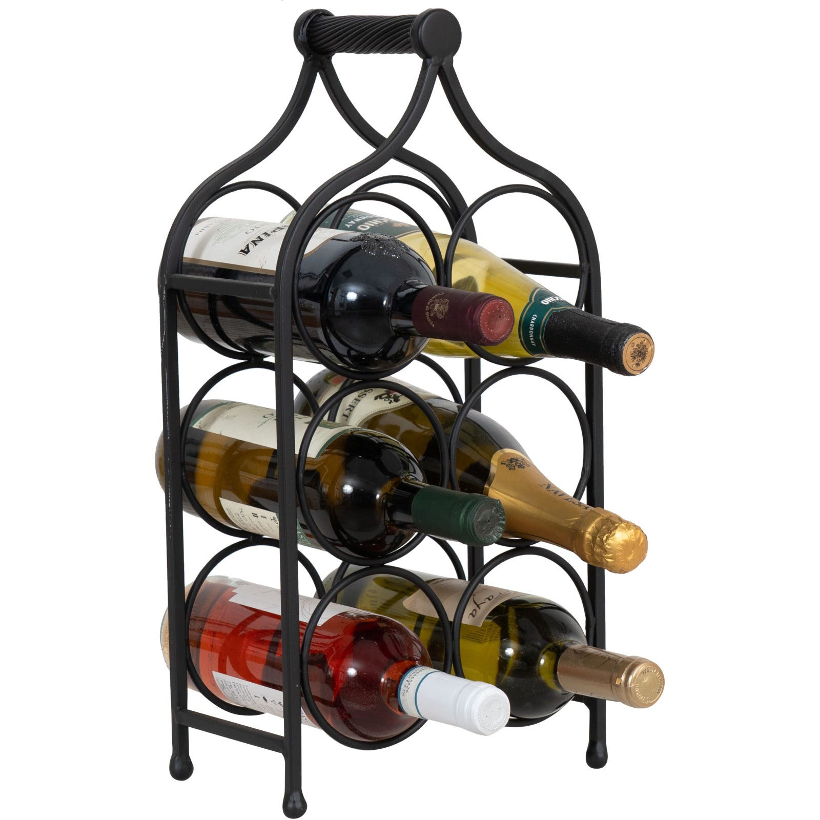 ASTUCIEUX CASIER PANIER porte transporte 6 bouteilles vin pliant en fil ASTUCIEUX CASIER PANIER porte transporte 6 bouteilles vin pliant en fil