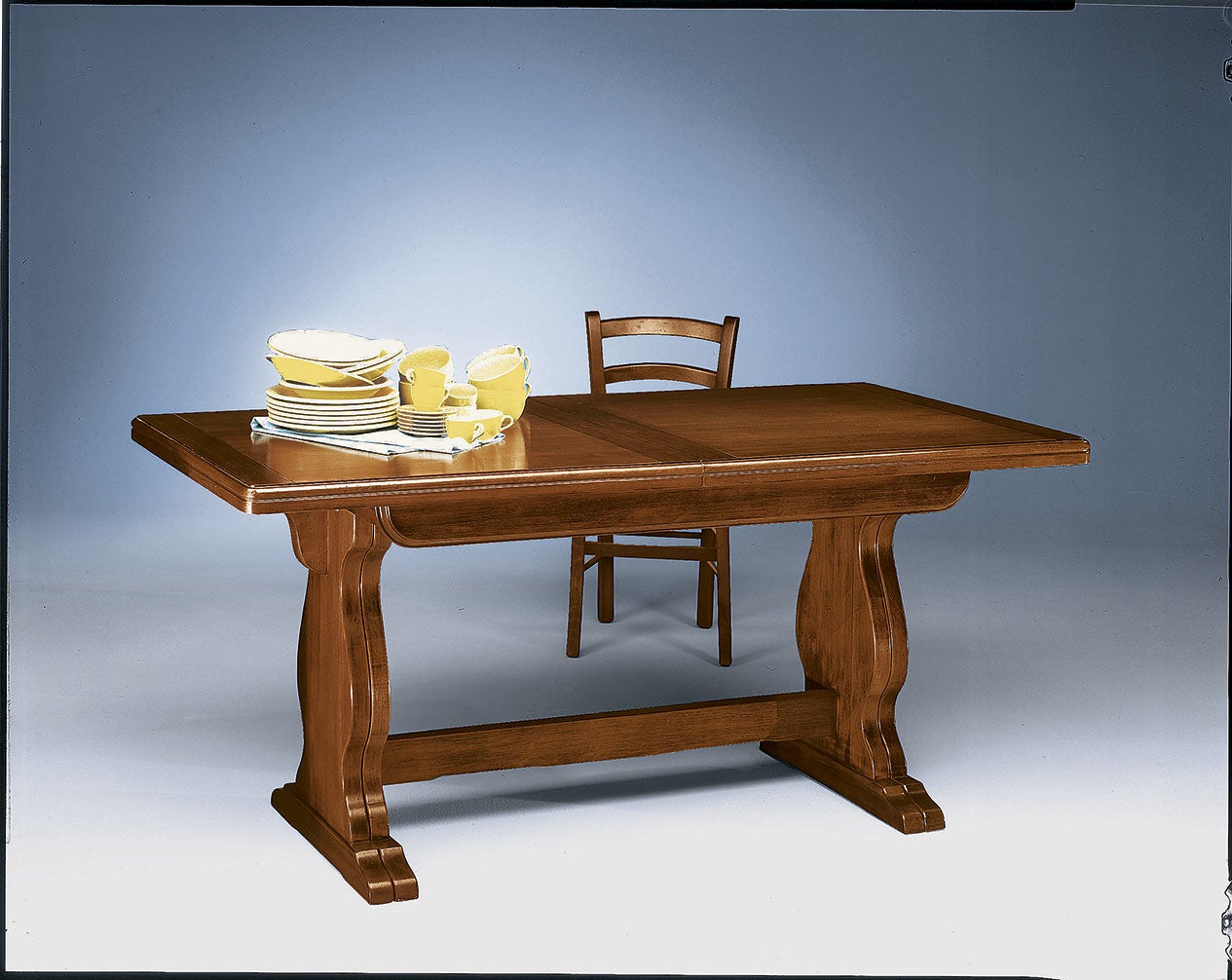 MOBILI 2G TAVOLO ARTE POVERA ALLUNGABILE RIQUADRATO IN LEGNO L