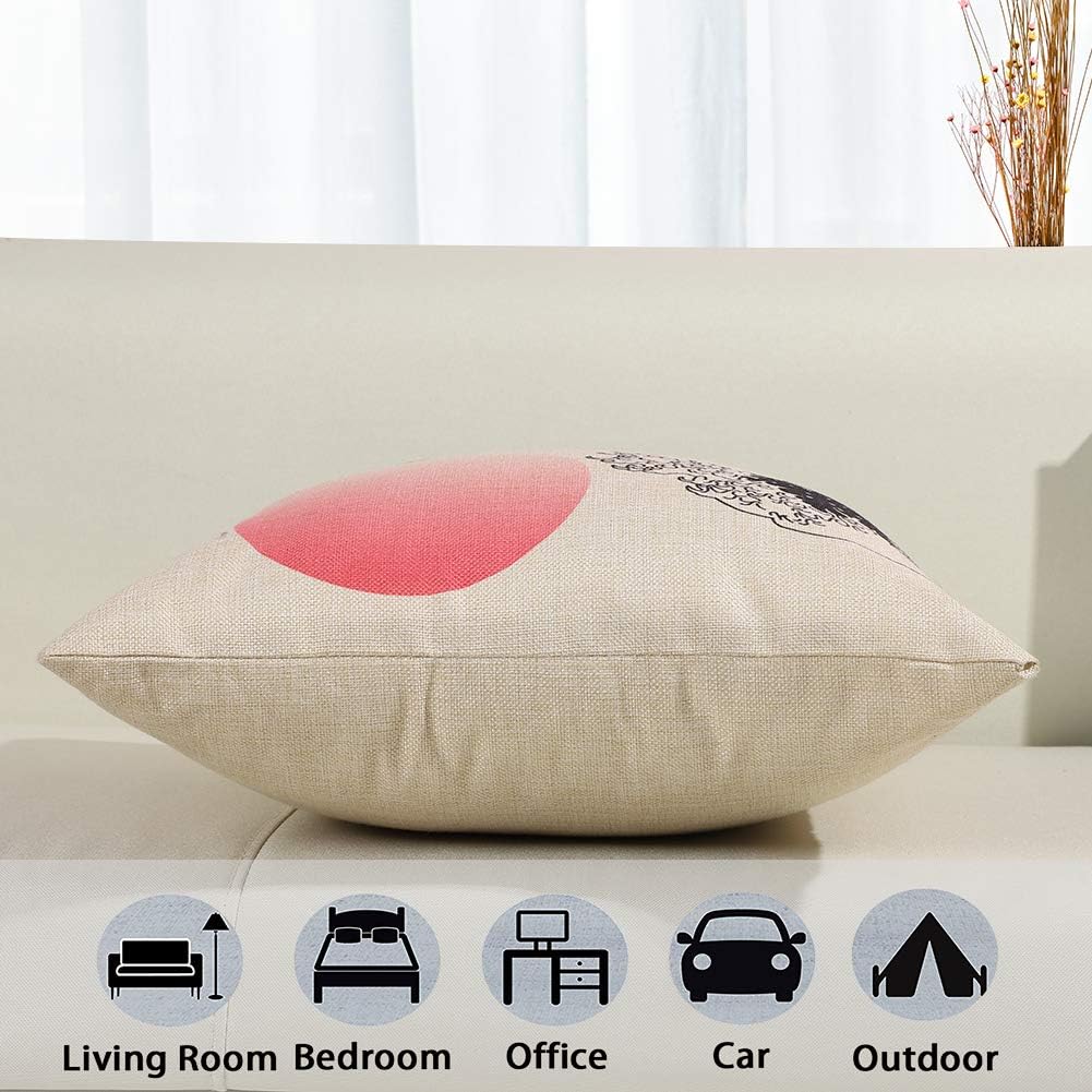 Housse de Coussin Japonais MT. Fuji Ukiyo-e en Taie d'oreiller Canapé Voiture Maison Lit Décor 45 x 45cm, Ensemble de 4 pièces - 2