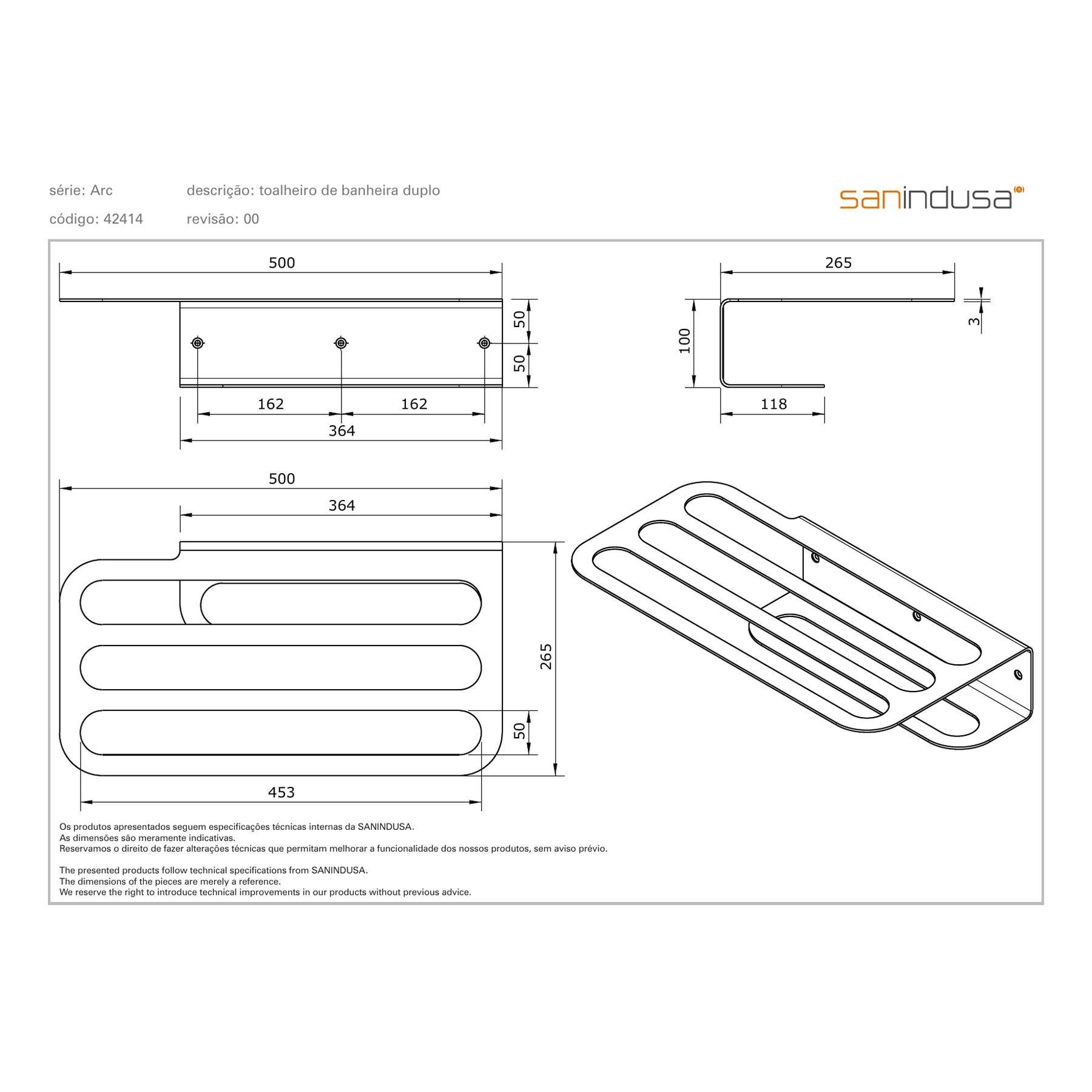 Porte serviettes multiple pour salle de bains ou cuisine SANINDUSA Arc tout inox - 3